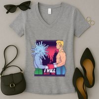 I Will Break You Boxing Virus Women's V-Neck T-Shirt
