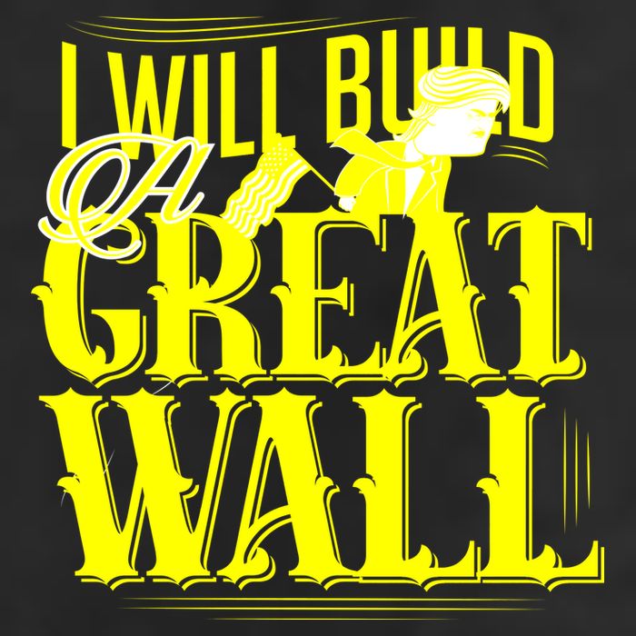 I Will Build A Great Wall - Donald Trump 7 Panel Mesh Trucker Snapback Hat