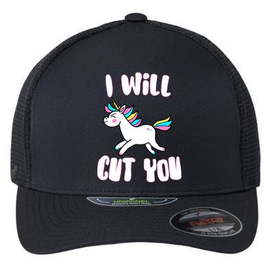 I Will Cut You Stabby Unicorn Flexfit Unipanel Trucker Cap