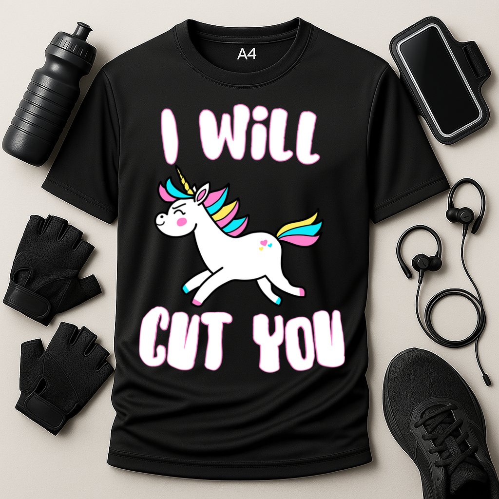 I Will Cut You Stabby Unicorn Cooling Performance Crew T-Shirt