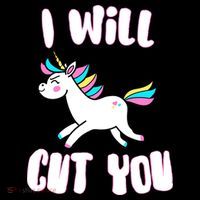 I Will Cut You Stabby Unicorn Sustainable Bucket Hat
