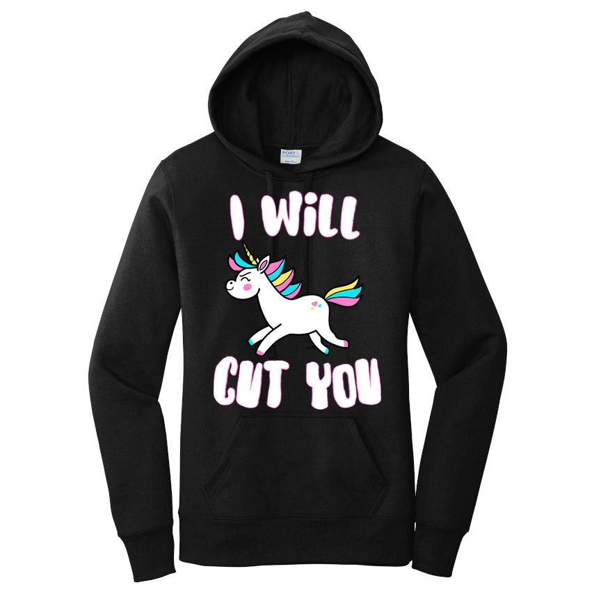 I Will Cut You Stabby Unicorn Women's Pullover Hoodie