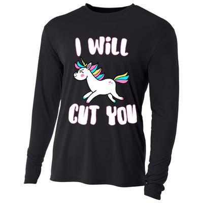 I Will Cut You Stabby Unicorn Cooling Performance Long Sleeve Crew
