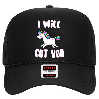 I Will Cut You Stabby Unicorn Trucker Hat