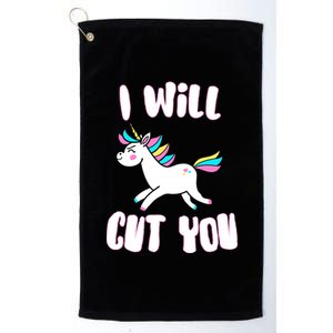 I Will Cut You Stabby Unicorn Platinum Collection Golf Towel