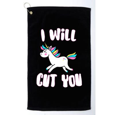 I Will Cut You Stabby Unicorn Platinum Collection Golf Towel