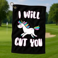 I Will Cut You Stabby Unicorn Golf Towel