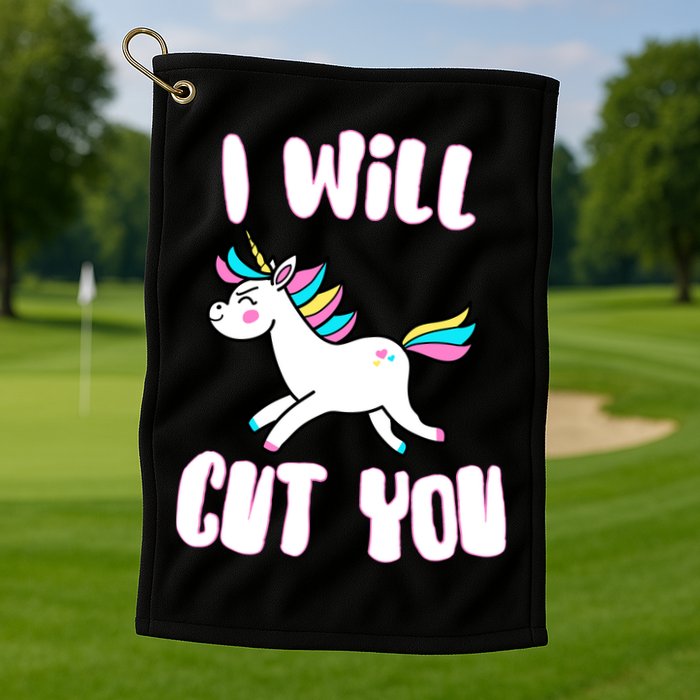 I Will Cut You Stabby Unicorn Golf Towel