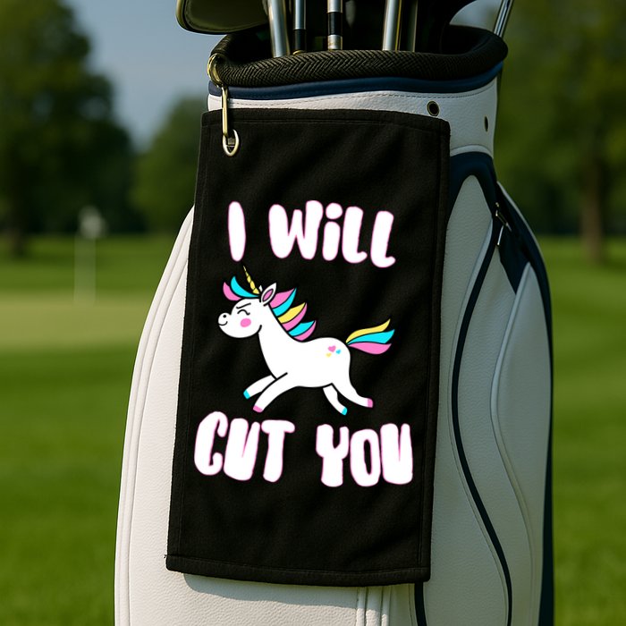 I Will Cut You Stabby Unicorn Golf Towel