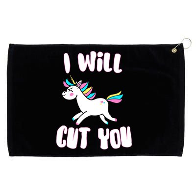 I Will Cut You Stabby Unicorn Grommeted Golf Towel