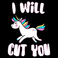 I Will Cut You Stabby Unicorn Cropped Pullover Crew