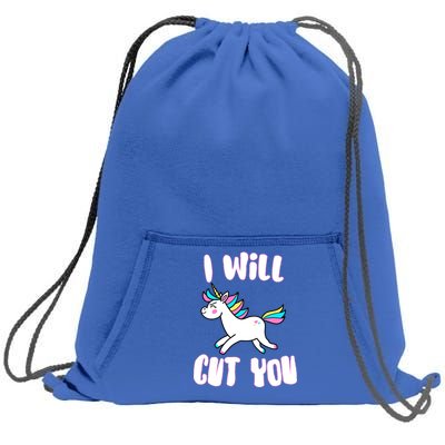 I Will Cut You Stabby Unicorn Sweatshirt Cinch Pack Bag