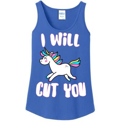 I Will Cut You Stabby Unicorn Ladies Essential Tank