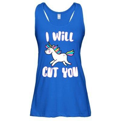 I Will Cut You Stabby Unicorn Ladies Essential Flowy Tank