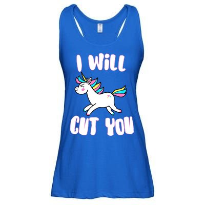 I Will Cut You Stabby Unicorn Ladies Essential Flowy Tank