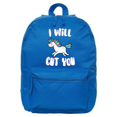 I Will Cut You Stabby Unicorn 16 in Basic Backpack