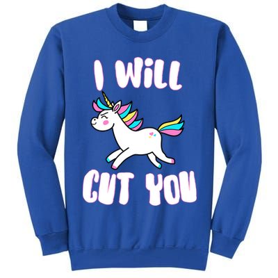 I Will Cut You Stabby Unicorn Tall Sweatshirt