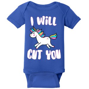 I Will Cut You Stabby Unicorn Baby Bodysuit