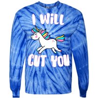 I Will Cut You Stabby Unicorn Tie-Dye Long Sleeve Shirt