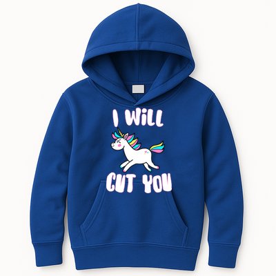 I Will Cut You Stabby Unicorn Kids Hoodie