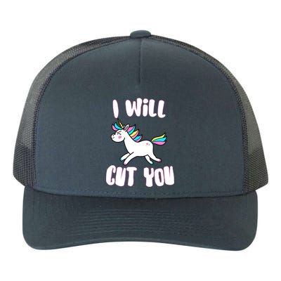 I Will Cut You Stabby Unicorn Yupoong Adult 5-Panel Trucker Hat