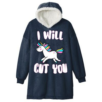 I Will Cut You Stabby Unicorn Hooded Wearable Blanket