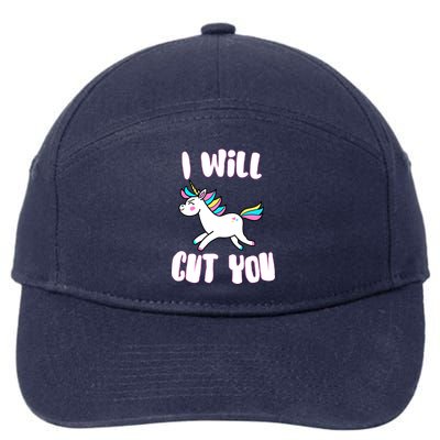 I Will Cut You Stabby Unicorn 7-Panel Snapback Hat