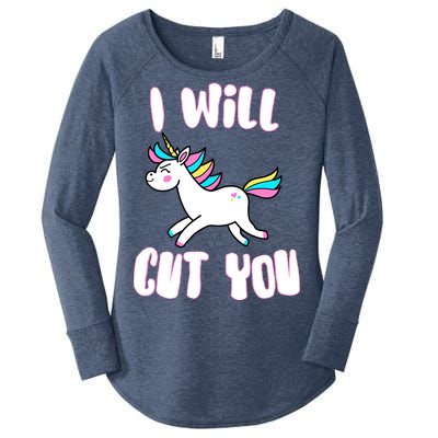 I Will Cut You Stabby Unicorn Women's Perfect Tri Tunic Long Sleeve Shirt