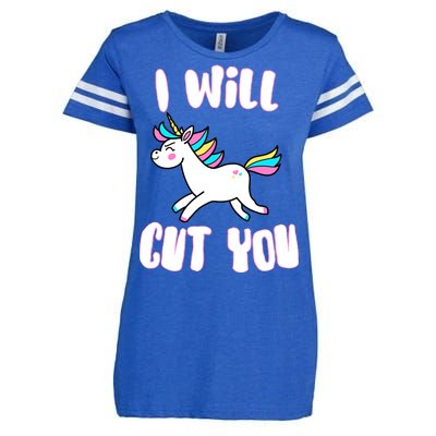 I Will Cut You Stabby Unicorn Enza Ladies Jersey Football T-Shirt