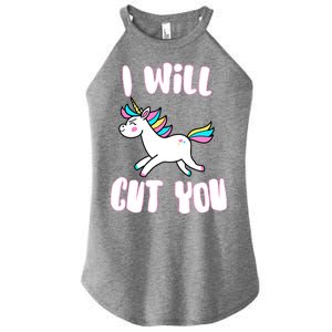 I Will Cut You Stabby Unicorn Women's Perfect Tri Rocker Tank