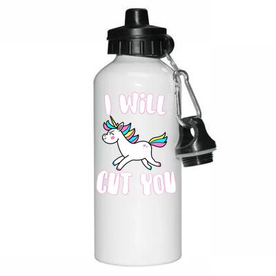 I Will Cut You Stabby Unicorn Aluminum Water Bottle