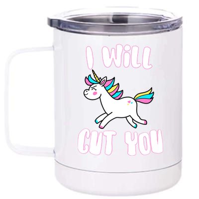 I Will Cut You Stabby Unicorn 12 oz Stainless Steel Tumbler Cup