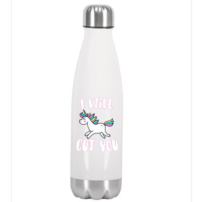 I Will Cut You Stabby Unicorn Stainless Steel Insulated Water Bottle