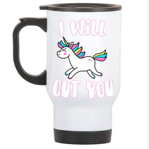 I Will Cut You Stabby Unicorn Stainless Steel Travel Mug