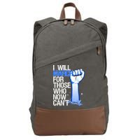 I Will March For Those Who Now Can't Cotton Canvas Backpack