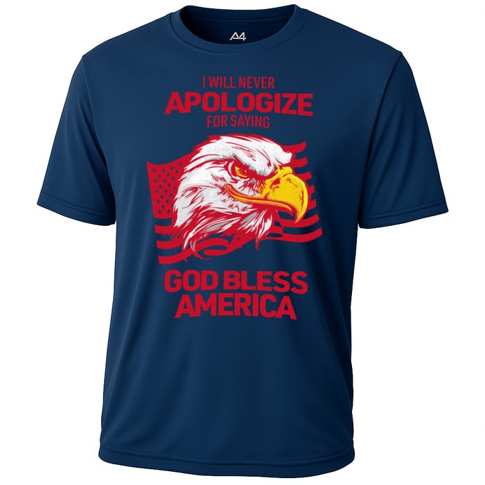 I Will Never Apologize For Saying God Bless America Cooling Performance Crew T-Shirt