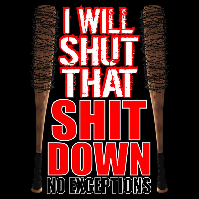 I Will Shut That Shit Down No Exceptions Barbwire Bat Dead Zombies Impact Tech Backpack