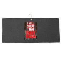 I Will Shut That Shit Down No Exceptions Barbwire Bat Dead Zombies Large Microfiber Waffle Golf Towel