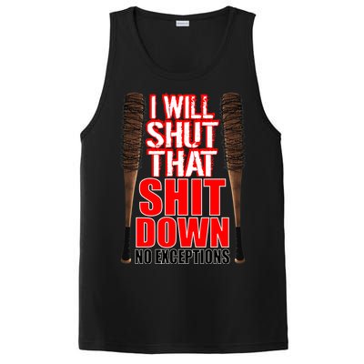 I Will Shut That Shit Down No Exceptions Barbwire Bat Dead Zombies PosiCharge Competitor Tank