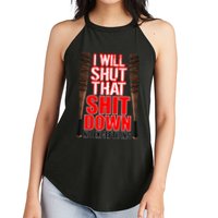 I Will Shut That Shit Down No Exceptions Barbwire Bat Dead Zombies Women's Perfect Tri Rocker Tank