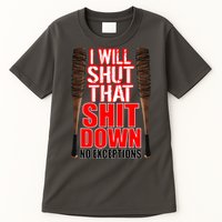 I Will Shut That Shit Down No Exceptions Barbwire Bat Dead Zombies Tall T-Shirt