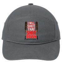 I Will Shut That Shit Down No Exceptions Barbwire Bat Dead Zombies 7-Panel Snapback Hat
