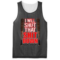 I Will Shut That Shit Down No Exceptions Barbwire Bat Dead Zombies Mesh Reversible Basketball Jersey Tank
