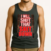 I Will Shut That Shit Down No Exceptions Barbwire Bat Dead Zombies Tank Top
