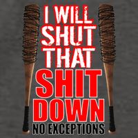 I Will Shut That Shit Down No Exceptions Barbwire Bat Dead Zombies Vector Backpack