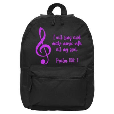 I Will Sing And Make Music With All My Soul 16 in Basic Backpack