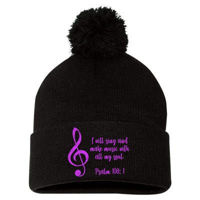 I Will Sing And Make Music With All My Soul Pom Pom 12in Knit Beanie
