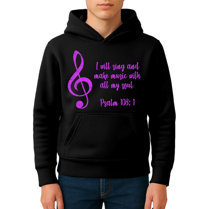 I Will Sing And Make Music With All My Soul Kids Hoodie