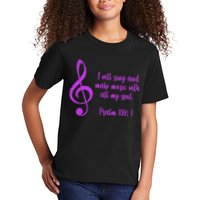 I Will Sing And Make Music With All My Soul Kids T-Shirt