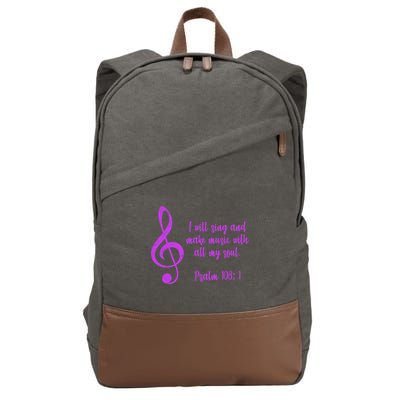 I Will Sing And Make Music With All My Soul Cotton Canvas Backpack